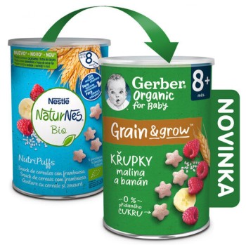 Gerber Křupky s Malinou a Banánem BIO 35g