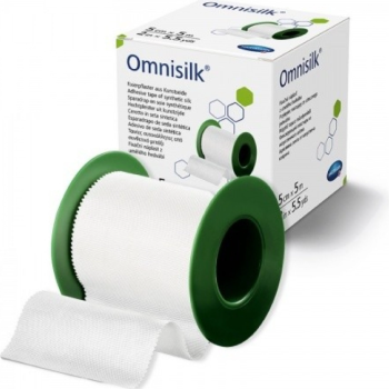 Náplast Omnisilk bílé hedvábí 5cmx5m 1ks