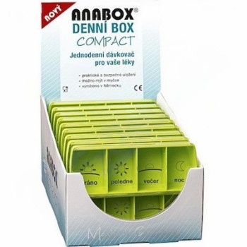 Dávkovač na léky - zelený ANABOX denní box COMPACT