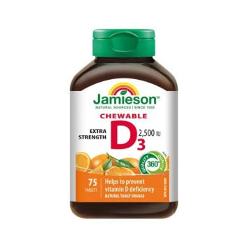 JAMIESON D3 2500IU pomeranč cucací 75 tablet