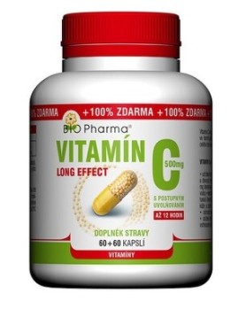 Vitamín C 500mg long effect cps.60+60 Bio-Pharma