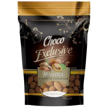 Poex Choco Exclusive Mandle v mléčné čokoládě se skořicí 700g