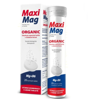 MaxiMag Organic 20 šumivých tablet