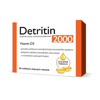 Detritin Vitamin D3 2000 IU 60 měkkých tobolek