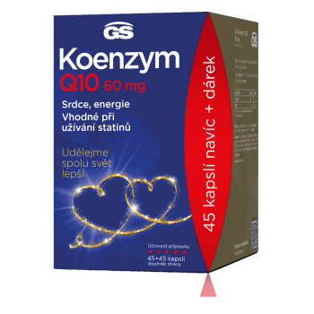 GS Koenzym Q10 60mg 45+45 kapslí - dárkové balení 2022