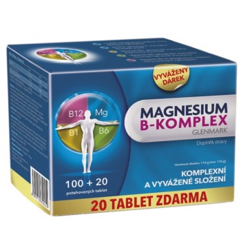 Magnesium B-komplex Glenmark 100+20 potah.tablet.