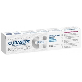 CURASEPT Biosmalto Mousse Abraze & Eroze reminalizující krém Jahoda 50ml