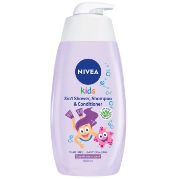 Nivea Kids sprchový gel, šampon a kondicionér pro holky 500ml