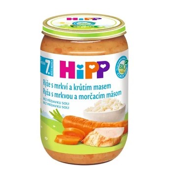 HiPP Rýže s mrkví a krůtím masem BIO 8m 220g