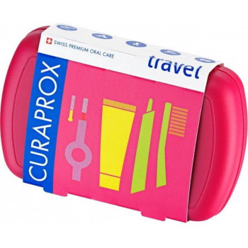 CURAPROX Travel set cestovní sada tmavě růžová