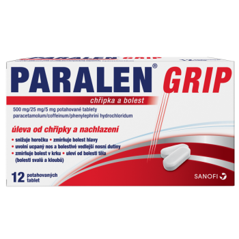 Paralen Grip Chřipka bolest 500/25/25mg tbl.flm.12
