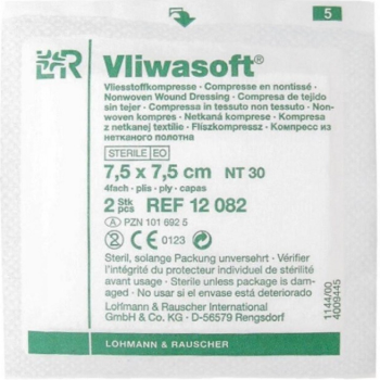 Komprese Vliwasoft ster.7.5x7.5cm/4v 2ks