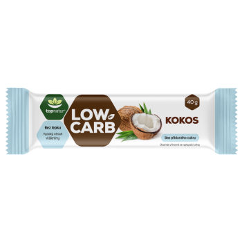 LOW CARB tyčinka kokos 40g Topnatur