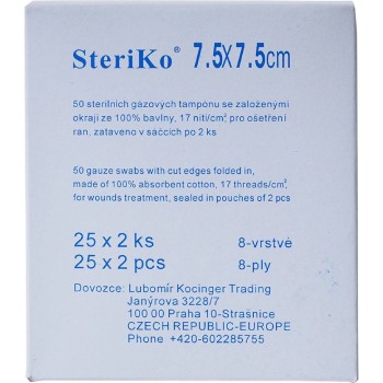 Gáza kompr.ster.Steriko 7.5x7.5/25x2 8 vrstev