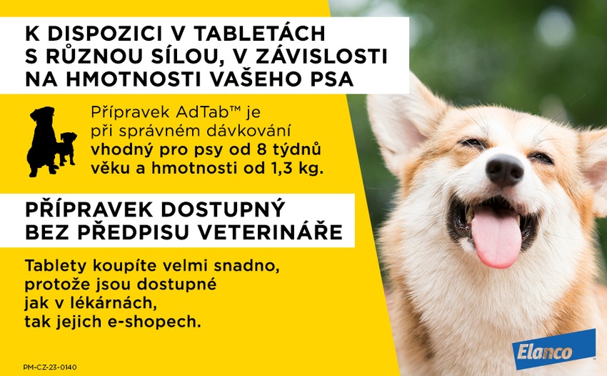 AdTab 56 mg žvýkací tablety pro psy o hmotnosti 1,3–2,5 kg. Foto 6