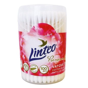 Linteo Vatové tyčinky Premium dóza 100ks