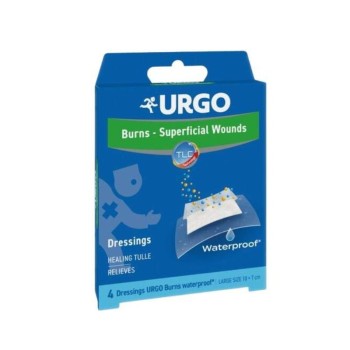 URGO BURNS Voděodolné náplasti na popáleniny 10x7cm 4ks