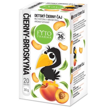 Fytopharma Dětský černý čaj s broskví bez kofeinu 20x1.5g