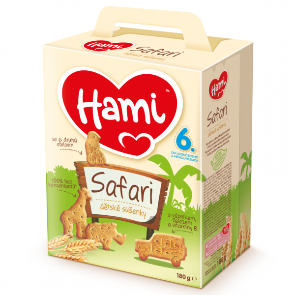 Hami Safari dětské sušenky 180g 6M