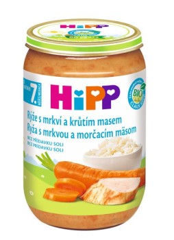 HiPP Mrkev s rýží a telecím m. BIO 4/6m 190g