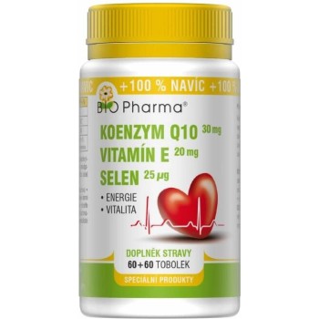 Koenzym Q10 30mg + Vitamin E 20mg + Selen 25mcg tob.60+60 Bio-Pharma