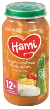 Hami Špagety s mořs.štikou rajč.a cuket.250g 12M+