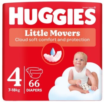 HUGGIES Little Movers 4 7-18kg 66ks