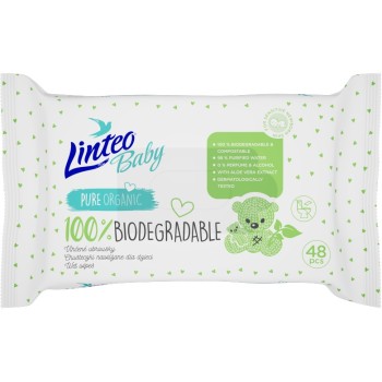 Linteo Baby Vlhčené ubrousky Biodegradable 48ks