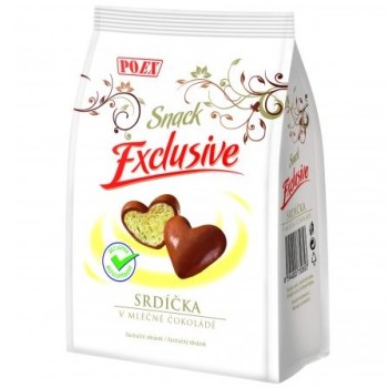 Poex Snack Exclusive Srdíčka v mléčné čokoládě 90g