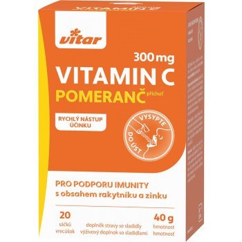 Vitar Vitamin C 300mg + Rakytník + Zinek sáčky 20x2g
