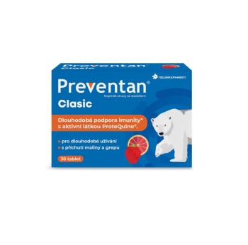 Preventan Clasic s příchutí maliny a grepu tbl.30