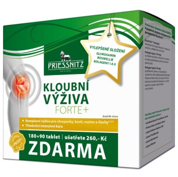 Priessnitz Kloubní výživa Forte+ Glukosamin + Kolagen 180+90tob ZDARMA