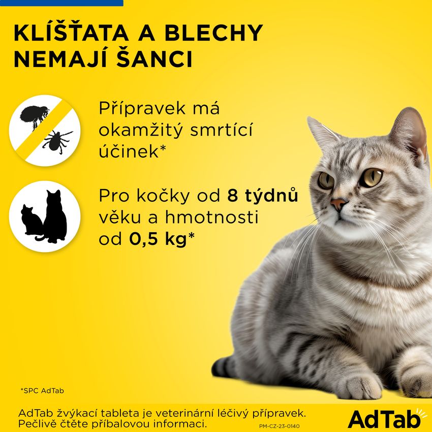 AdTab 12mg žvýkací tablety pro kočky 0.5-2kg 1ks. Foto 8