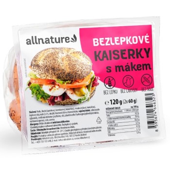 Allnature Bezlepková kaiserka s mákem 2x60g