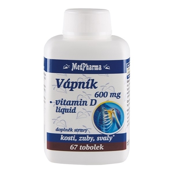 MedPharma Vápník 600mg + Vitamin D-liquid 67tob