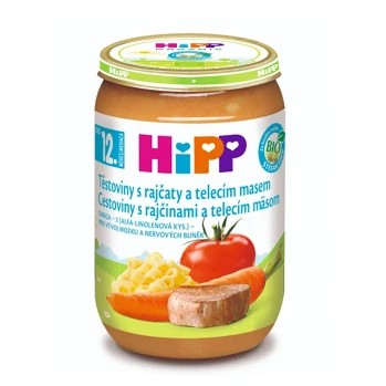 HiPP Těstoviny s rajčaty a telecím m.BIO 12+m 220g