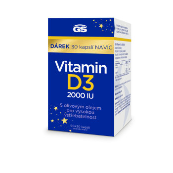 GS Vitamin D3 2000 IU cps.90+30 dárek 2023