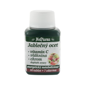 MedPharma Jablečný ocet + Vláknina + Vitamin C + Chrom 37tbl