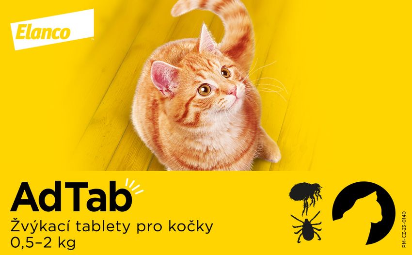 AdTab 12mg žvýkací tablety pro kočky 0.5-2kg 1ks. Foto 3