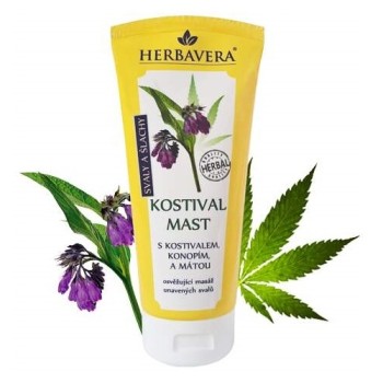 Herbavera Kostivalová mast s konopím a mátou 200ml