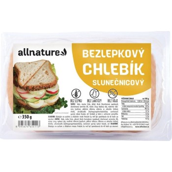 Allnature Bezlepkový chlebík slunečnicový 350g