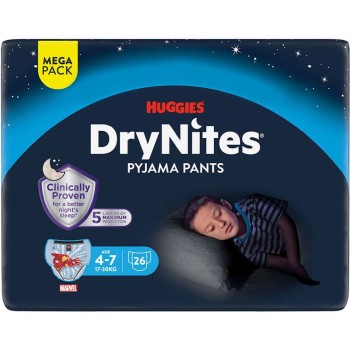 DryNites natah.kalh.chl.MEGA 4-7let/17-30kg/26ks