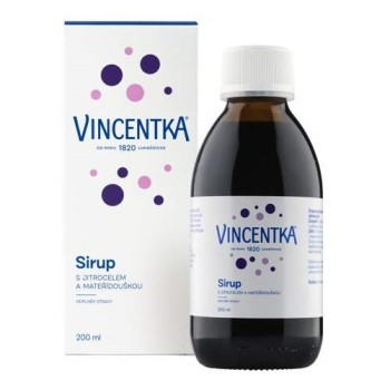 Vincentka Sirup s jitrocelem a mateřídouškou 200ml