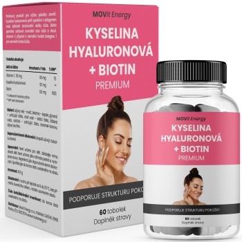 MOVit Kyselina hyaluronová + Biotin Premium 60tob