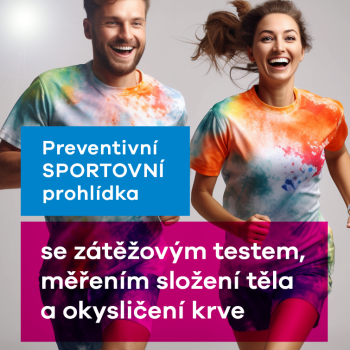 Preventivní sportovní prohlídka s měřením složení těla, zátěžovým testem a měřením okysličení krve