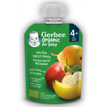 Gerber Kapsička Hruška + Jablko + Banán BIO 90g