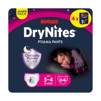 DryNites natah.kalhot.dívky 3-4roky/12-21kg/4x16ks