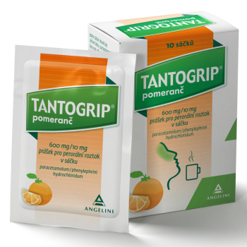 Tantogrip pomeranč 600mg/10mg por.plv.sol.scc.10