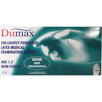 DUMAX vyšetř.latex.nester.pudr.rukavice XL 100ks