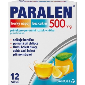 Paralen hor.náp.bez cukru 500mg por.plv.sol.scc.12